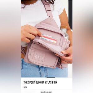 Beis Atlas Pink Sport Sling Bag new